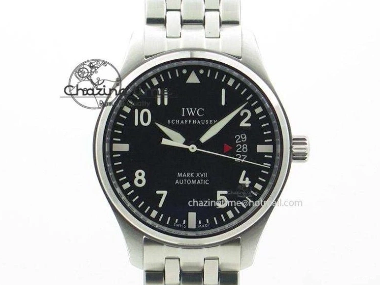 MIROTIME 0721 Mark XVII 1:1 MK Maker Best Edition SS Black Dial On Black Leather Strap A Sporty 7372